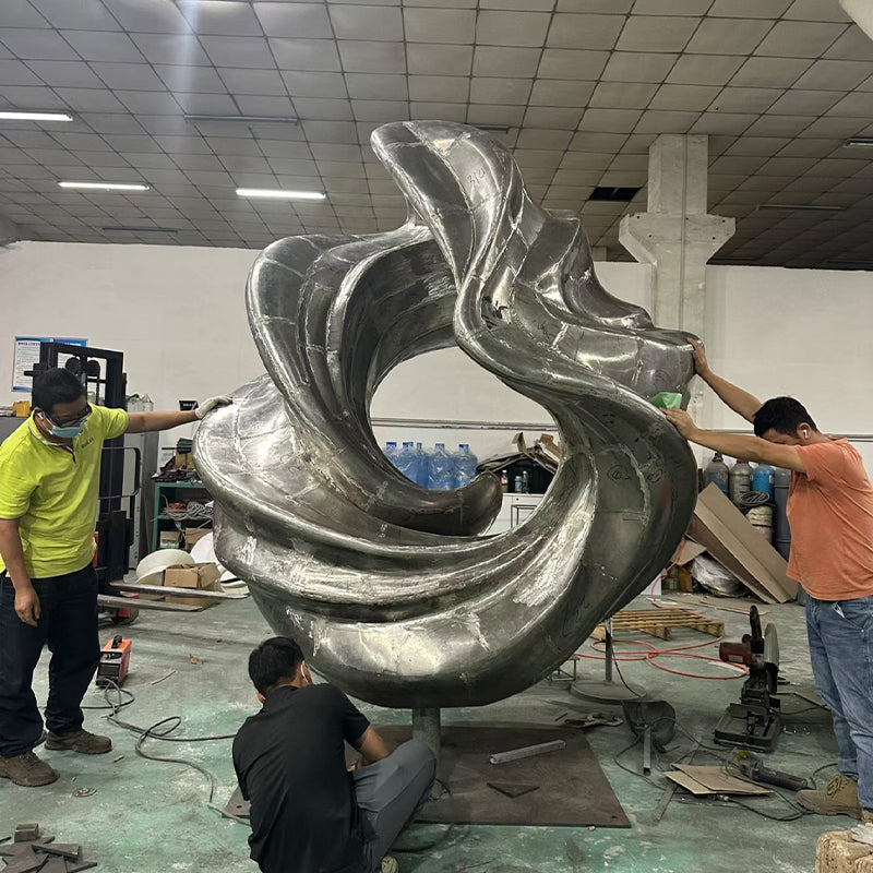 不锈钢仿玉石雕塑 户外景观艺术定制