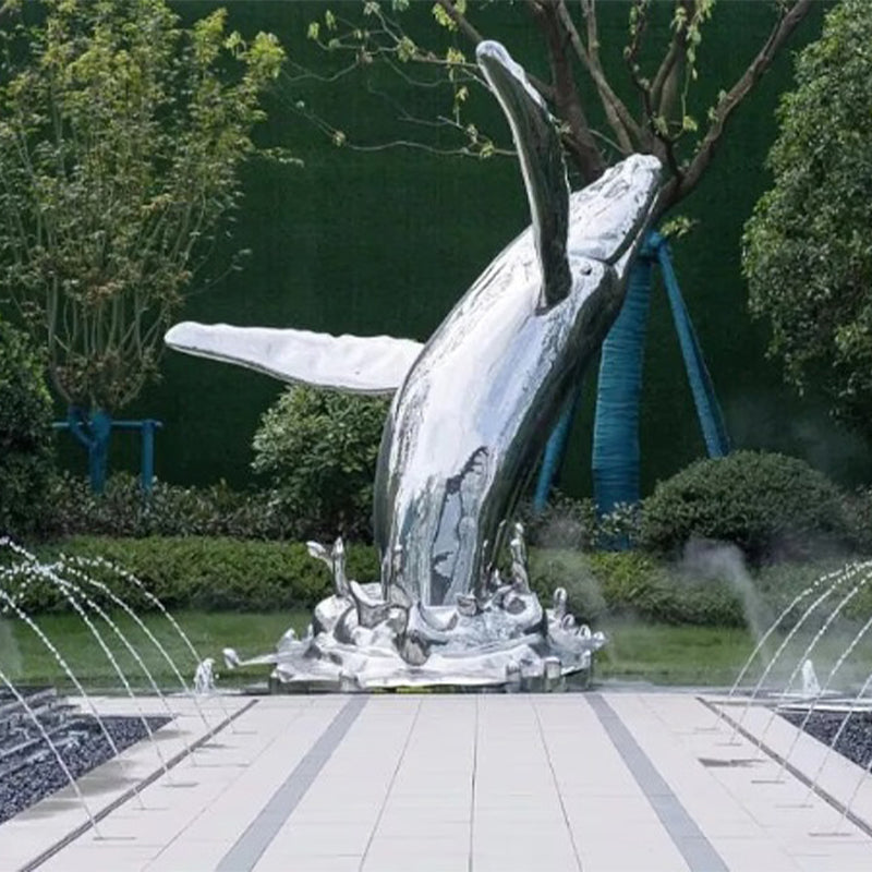 不锈钢鲸鱼雕塑