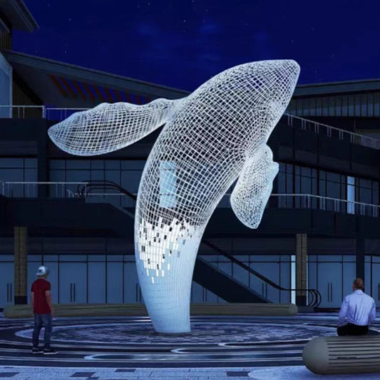 不锈钢鲸鱼雕塑