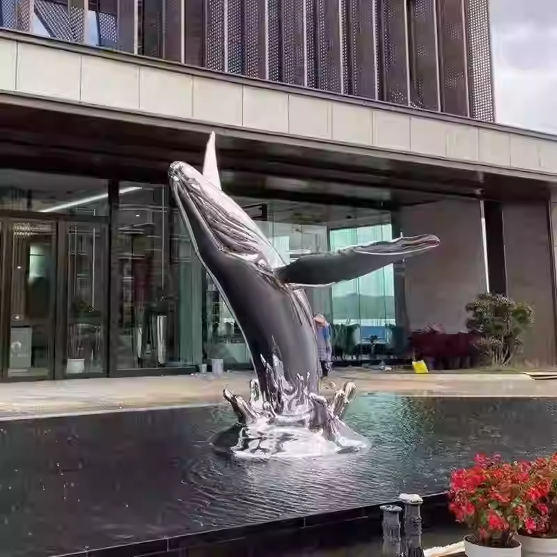 不锈钢鲸鱼雕塑