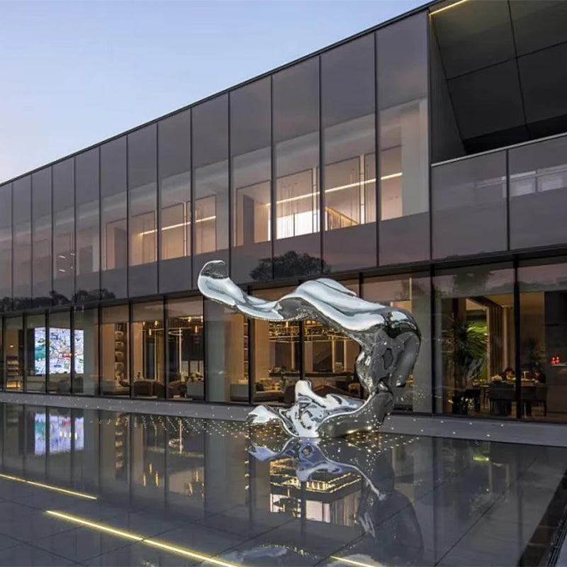 不锈钢云卷雕塑