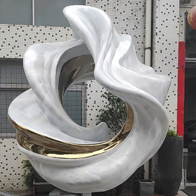 不锈钢仿玉石雕塑 户外景观艺术定制