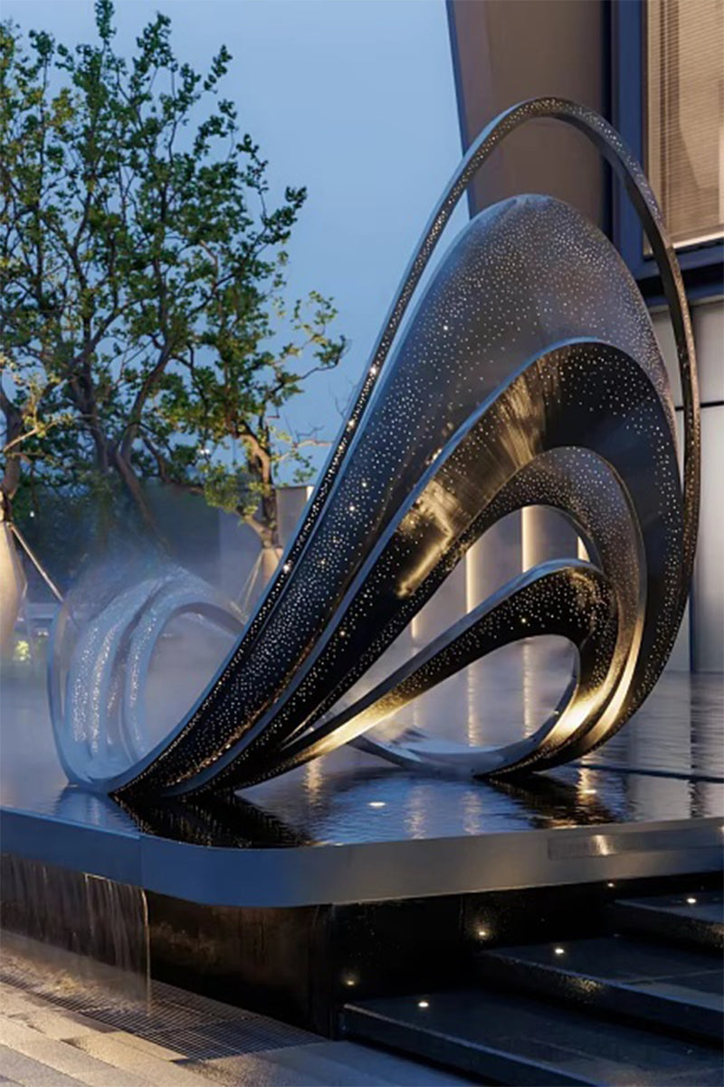 不锈钢船型雕塑