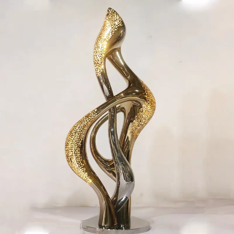 不锈钢镂空发光雕塑