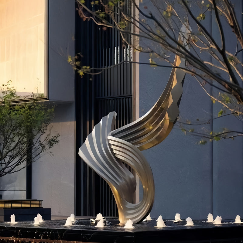 不锈钢翅膀雕塑