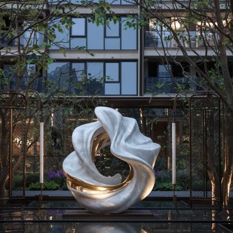 不锈钢仿玉石雕塑 户外景观艺术定制
