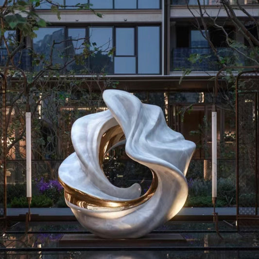 Customizable Stainless Steel Illuminated Moon Sculpture‌