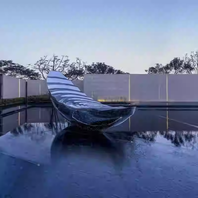 不锈钢船型雕塑