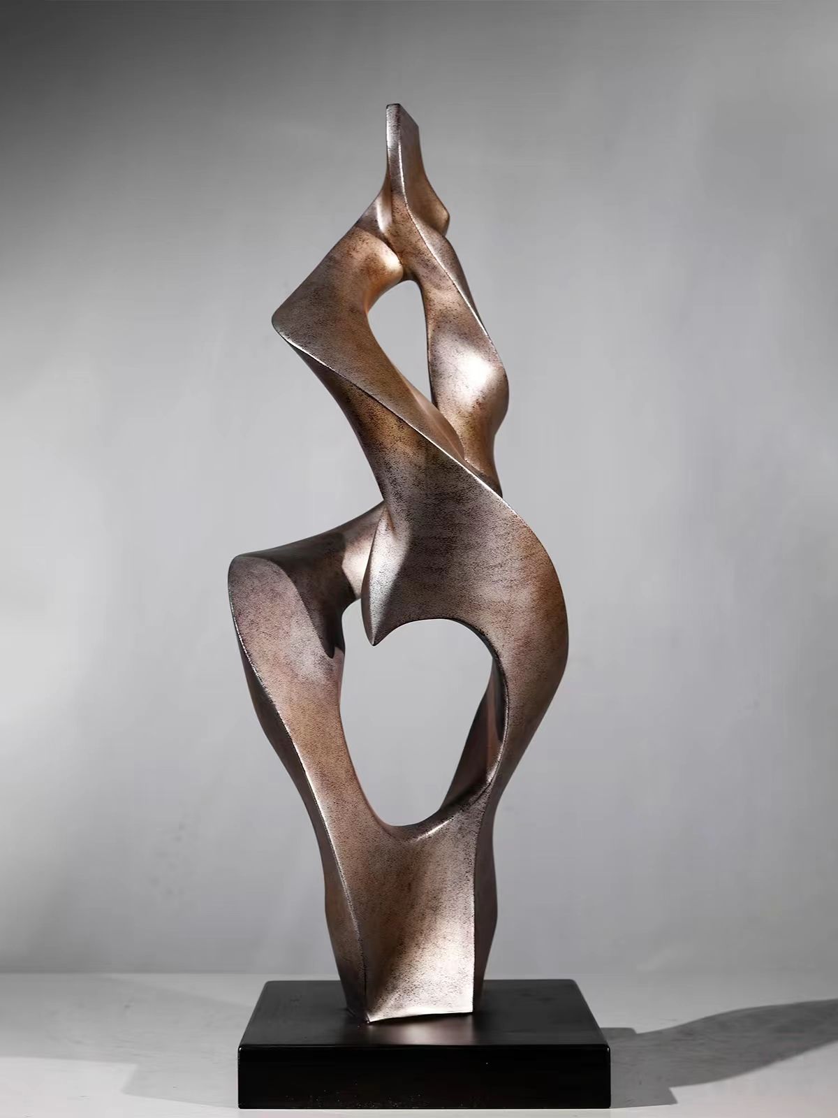 Modern Abstract Glass Steel Sculpture