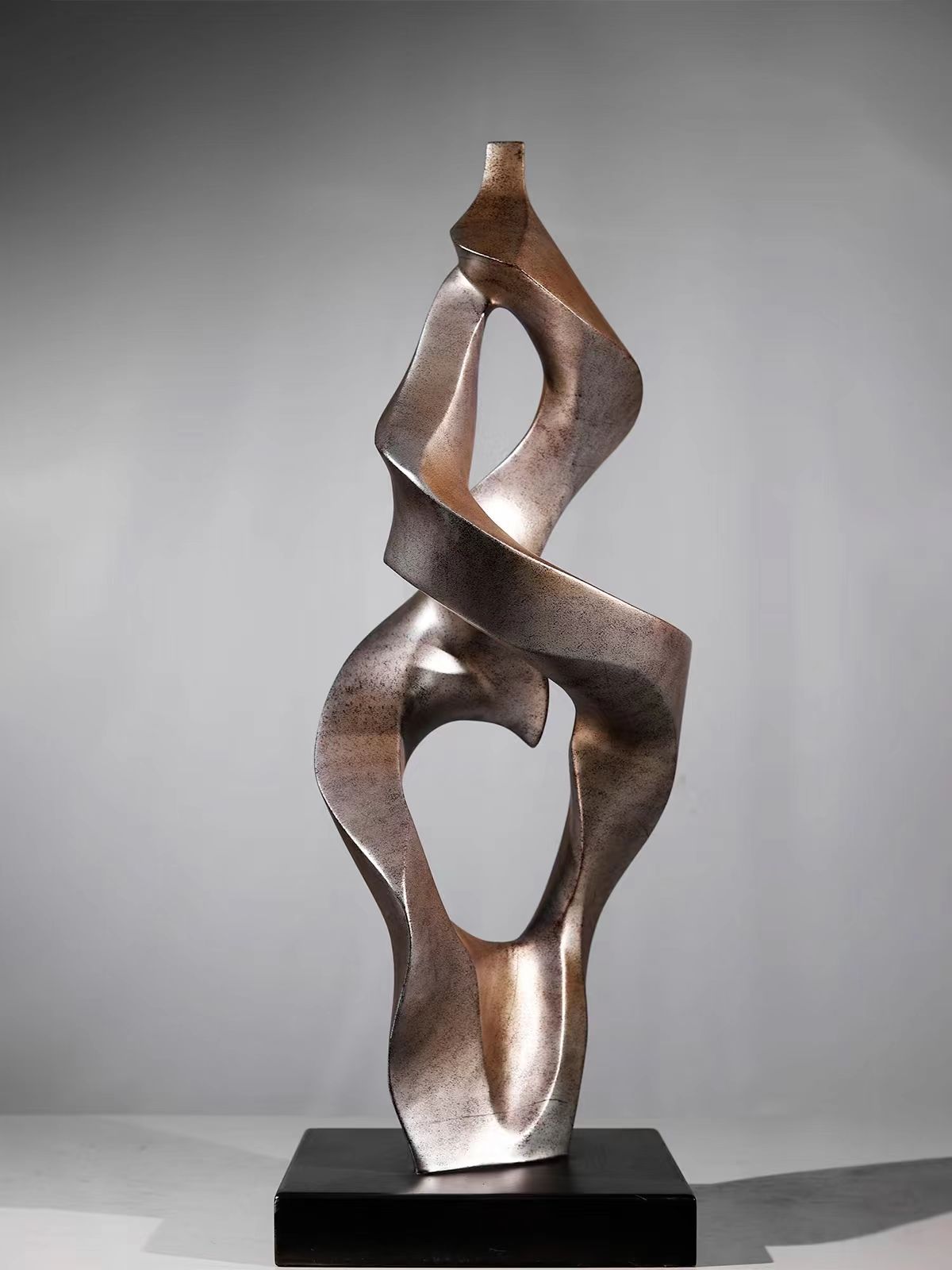 Modern Abstract Glass Steel Sculpture