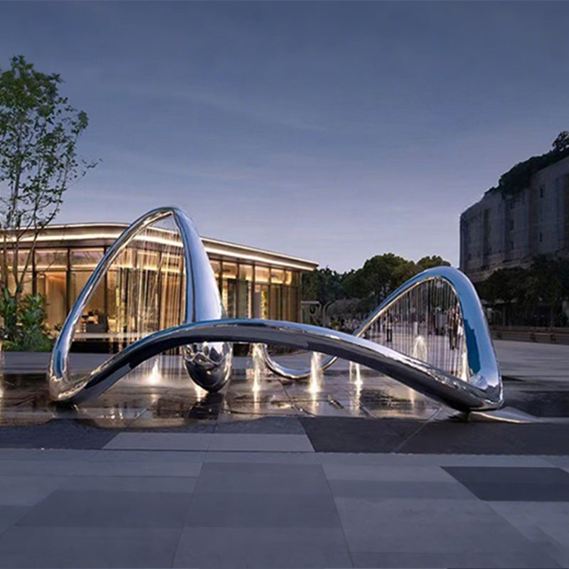 不锈钢飘带雕塑