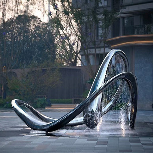 不锈钢飘带雕塑