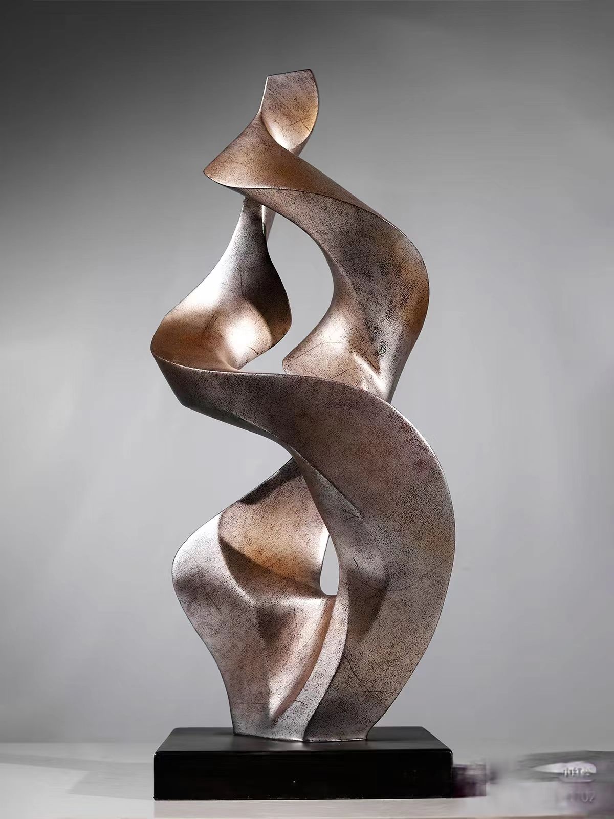 Modern Abstract Glass Steel Sculpture