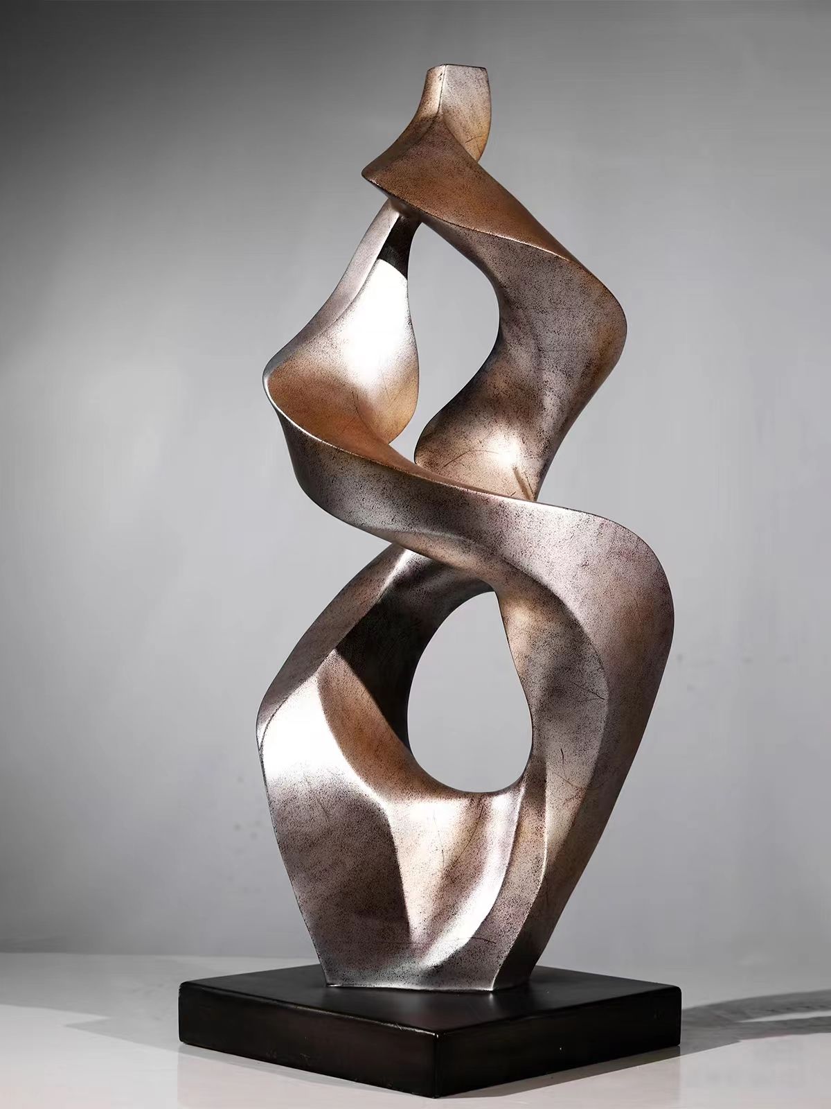 Modern Abstract Glass Steel Sculpture