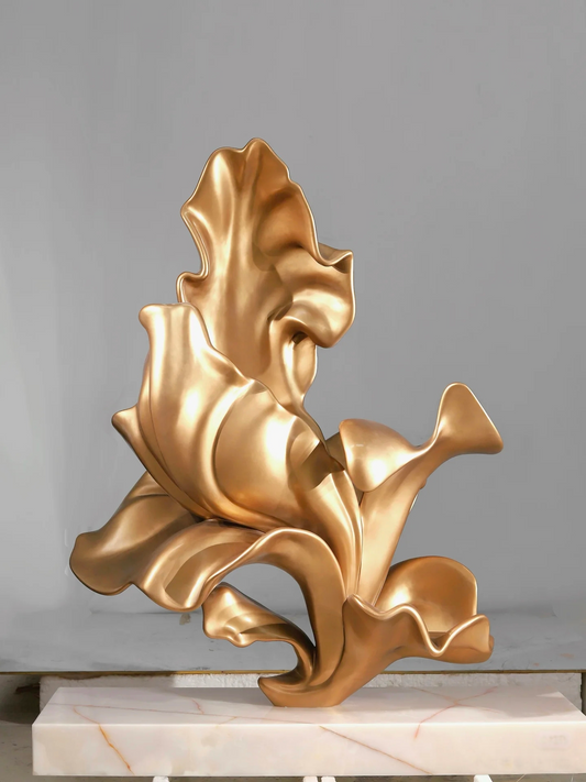 Abstract Glass Steel Flower Sculpture