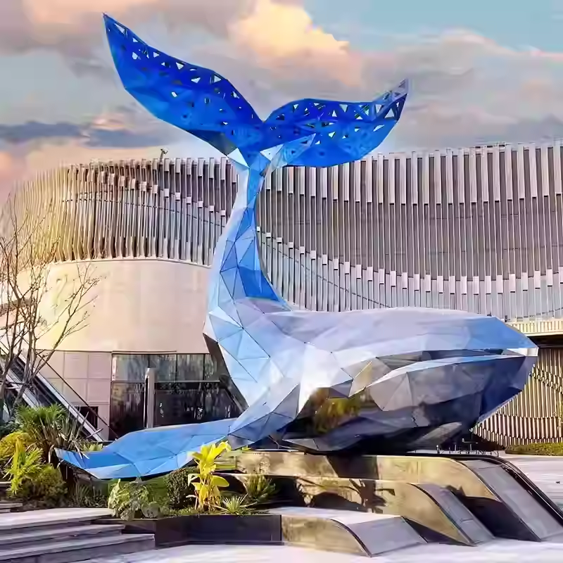 不锈钢鲸鱼雕塑