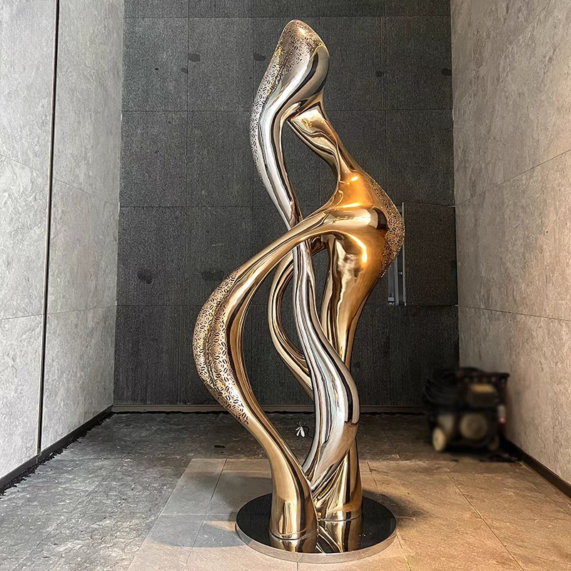 不锈钢镂空发光雕塑