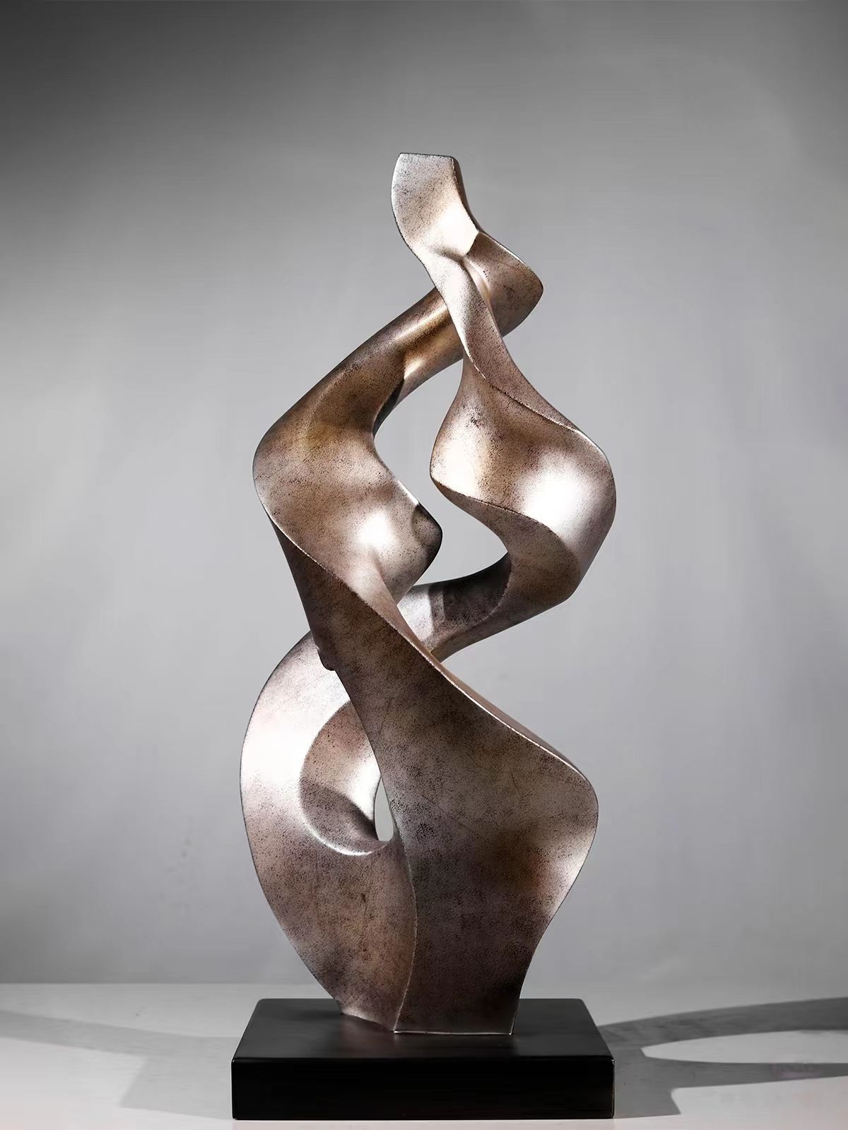 Modern Abstract Glass Steel Sculpture